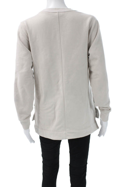 Athleta Women Pullover Sweatshirt Beige Crew Neck Long Sleeve Size XS