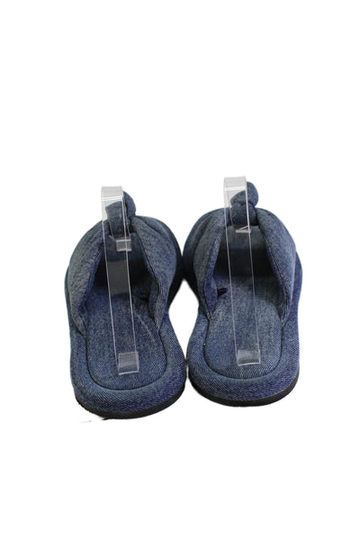 Zara Womens Denim Twist Knot Slide On Sandals Blue Size 39 9