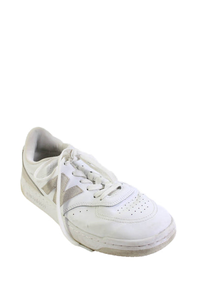 New Balance Mens Leather BB80 Low Top Sneakers White Beige Size 10