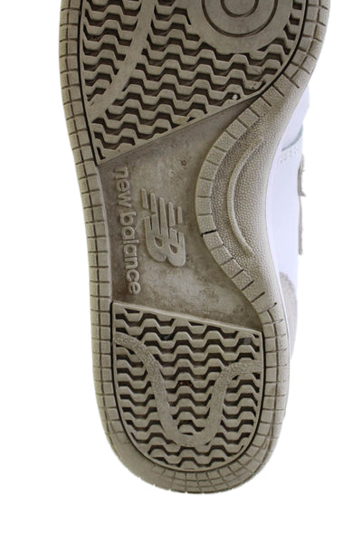 New Balance Mens Leather BB80 Low Top Sneakers White Beige Size 10