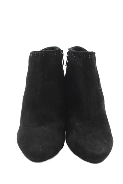 Clarks Women's Pointed Toe Suede Cone Heel Ankle Boots Black Size 6