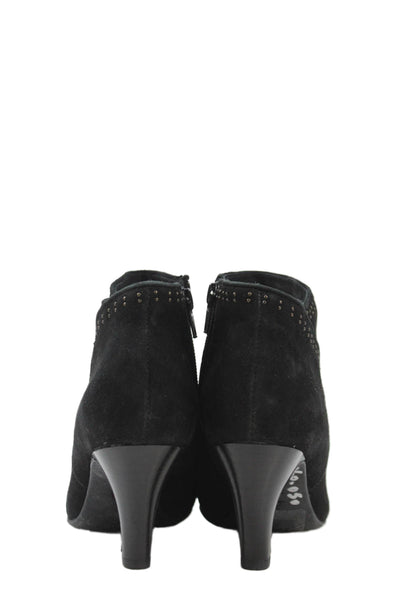 Clarks Women's Pointed Toe Suede Cone Heel Ankle Boots Black Size 6