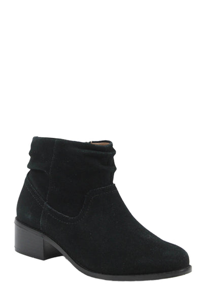Vionic Women's Round Toe Suede Leather Flat Boots Black Size 5