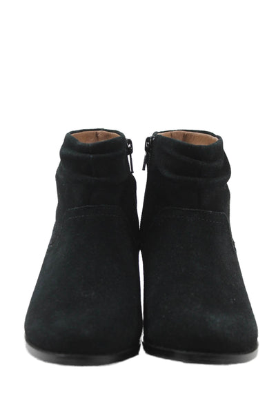 Vionic Women's Round Toe Suede Leather Flat Boots Black Size 5