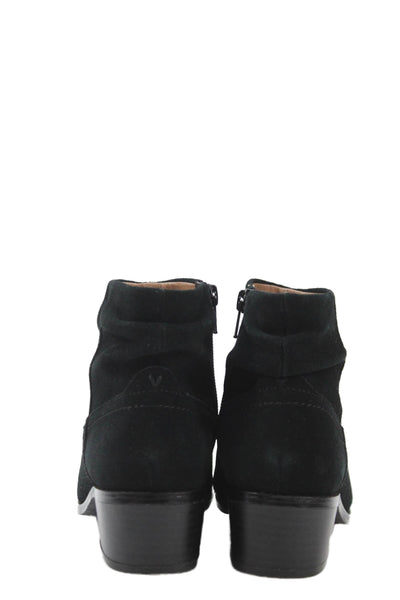 Vionic Women's Round Toe Suede Leather Flat Boots Black Size 5