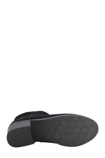 Vionic Women's Round Toe Suede Leather Flat Boots Black Size 5