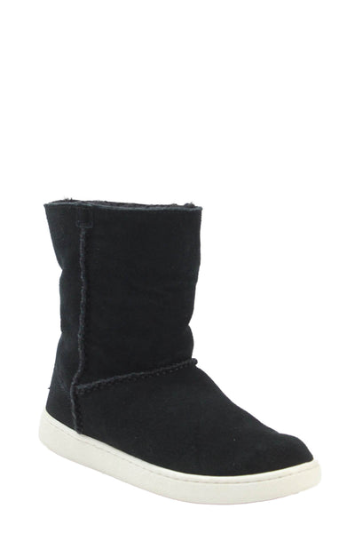 Ugg Women's Shearling Lined Pull-On Suede Rubber Sole Boots Black Size 6