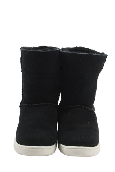 Ugg Women's Shearling Lined Pull-On Suede Rubber Sole Boots Black Size 6