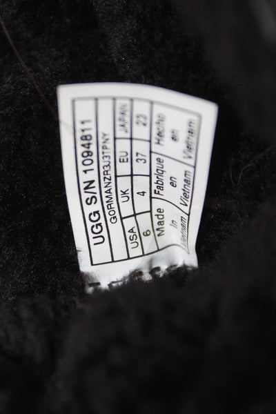 Ugg Women's Shearling Lined Pull-On Suede Rubber Sole Boots Black Size 6