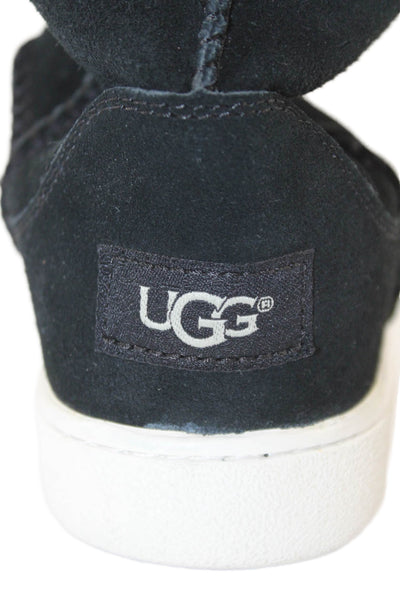 Ugg Women's Shearling Lined Pull-On Suede Rubber Sole Boots Black Size 6