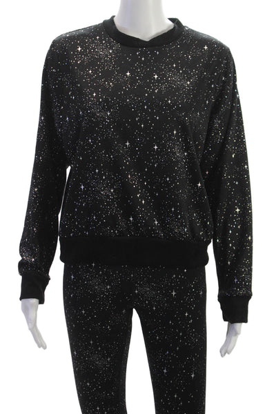 Noli Womens Pullover Sweatshirts Black Long Sleeve Crew Neck Size S