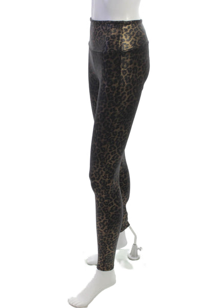 Spanx Women Ankle Jeggings Black Leopard Print Size M