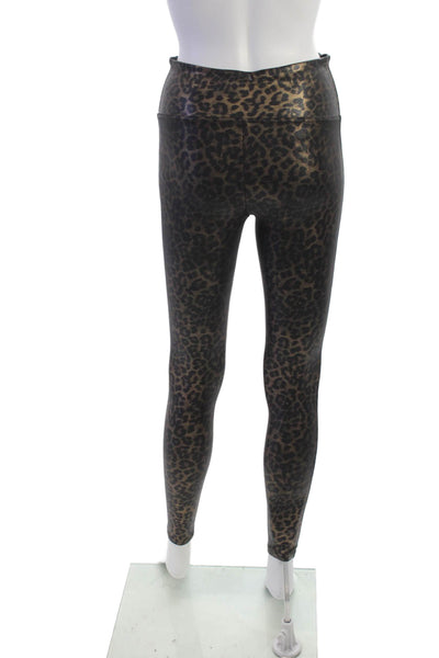 Spanx Women Ankle Jeggings Black Leopard Print Size M