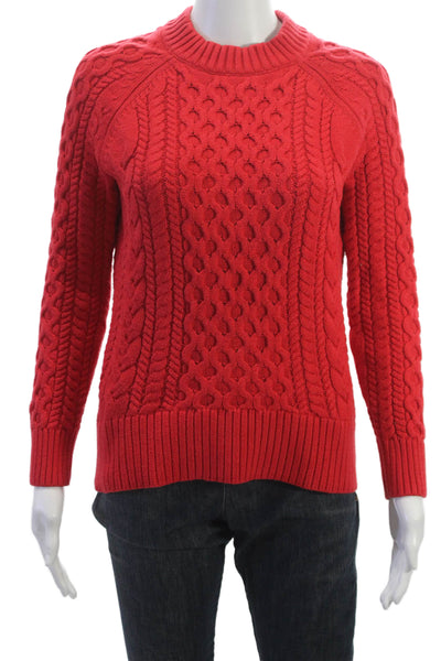 J Crew Unisex Red Cotton Crew Neck Pullover Sweater Long Sleeve Size 2XS