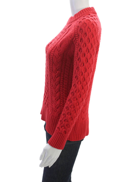 J Crew Unisex Red Cotton Crew Neck Pullover Sweater Long Sleeve Size 2XS