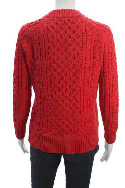 J Crew Unisex Red Cotton Crew Neck Pullover Sweater Long Sleeve Size 2XS
