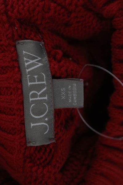J Crew Unisex Red Cotton Crew Neck Pullover Sweater Long Sleeve Size 2XS
