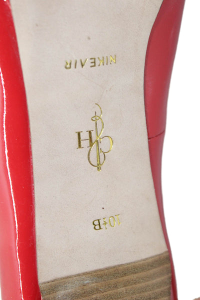 Cole Haan Womens Patent Leather Peep Toe Chelsea Pumps Red Size 10.5 B