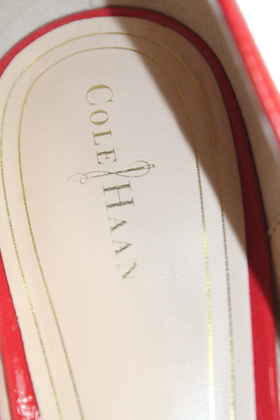 Cole Haan Womens Patent Leather Peep Toe Chelsea Pumps Red Size 10.5 B
