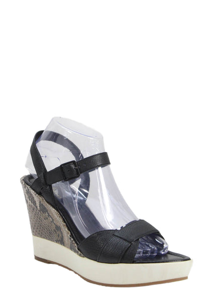 Cole Haan Womens Leather Wedge Slingbacks Sandals Black Size 7.5 B