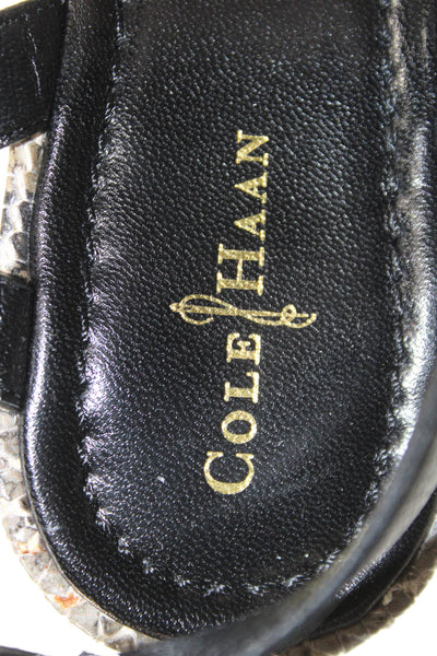Cole Haan Womens Leather Wedge Slingbacks Sandals Black Size 7.5 B