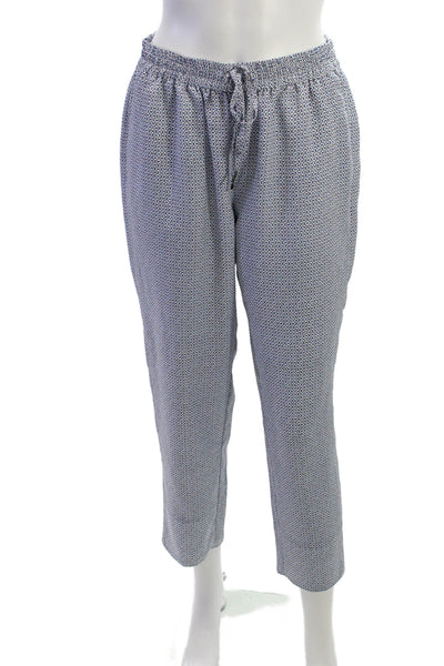 Joie Womens Ankle Crop Pants Gray Geometric Drawstring Boho Size S