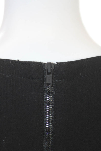 Theory Women Sheath Bodycon Dress Black Sleeveless Knee Length Zip Size 8