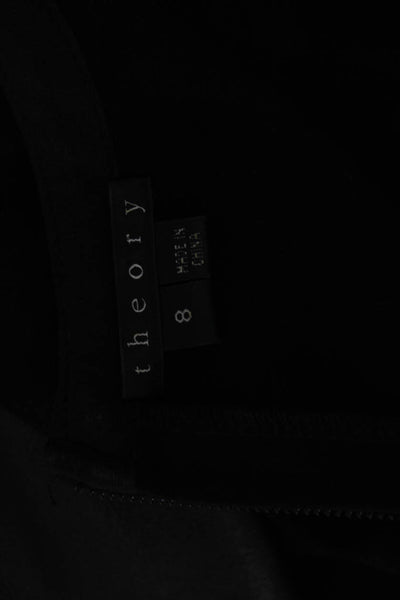 Theory Women Sheath Bodycon Dress Black Sleeveless Knee Length Zip Size 8