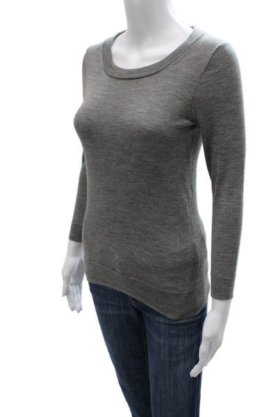 J Crew Unisex Gray Merino Wool Crew Neck Pullover Sweater Size XS
