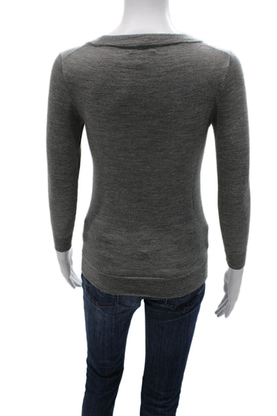 J Crew Unisex Gray Merino Wool Crew Neck Pullover Sweater Size XS