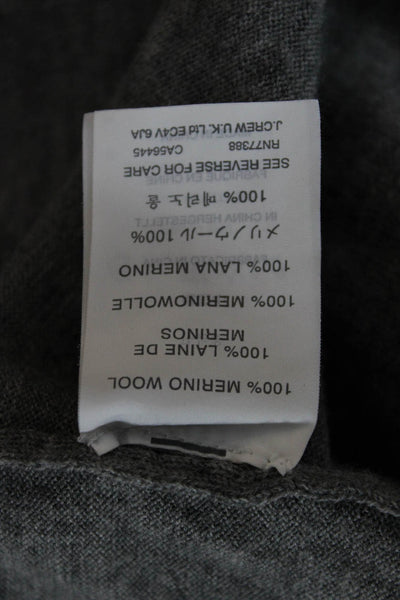 J Crew Unisex Gray Merino Wool Crew Neck Pullover Sweater Size XS