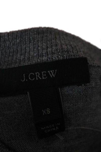 J Crew Unisex Gray Merino Wool Crew Neck Pullover Sweater Size XS