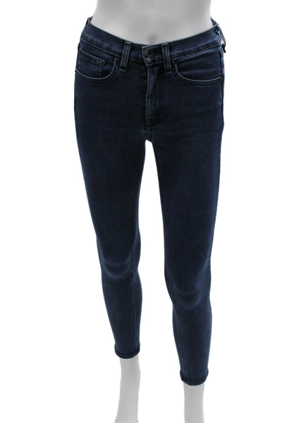 Rag & Bone Womens Dark Blue Ankle Skinny High Rise Jeans Size 23