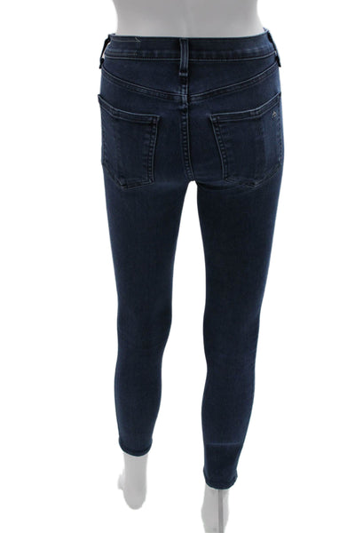 Rag & Bone Womens Dark Blue Ankle Skinny High Rise Jeans Size 23