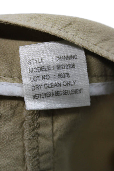 Theory Unisex Bermuda Chino Shorts Beige Linen Viscose Blend Size 00