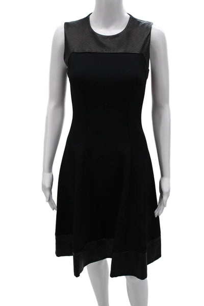 L Agence Womens A-Line Fit and Flare Dress Black Knee Length Sleeveless Size 2