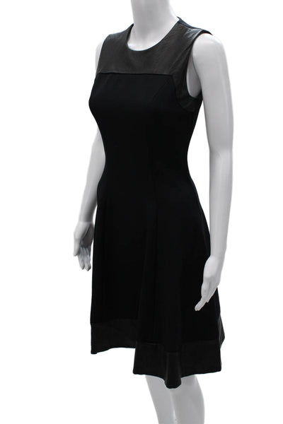 L Agence Womens A-Line Fit and Flare Dress Black Knee Length Sleeveless Size 2