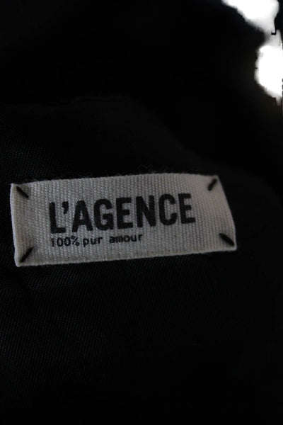 L Agence Womens A-Line Fit and Flare Dress Black Knee Length Sleeveless Size 2