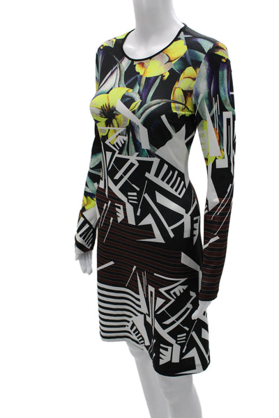 Clover Canyon Women Bodycon Dress Black Long Sleeve Round Neck Size S