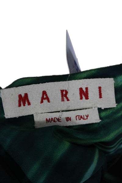 Marni Womens A-Line Skirt Green Knee Length Size 38