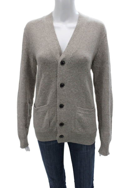 J Crew Women Gray V Neck Cardigan Long Sleeve Merino Wool Blend Size S