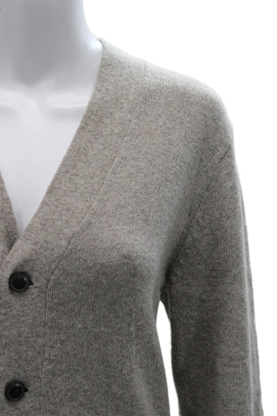 J Crew Women Gray V Neck Cardigan Long Sleeve Merino Wool Blend Size S