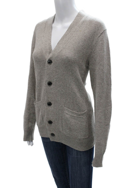 J Crew Women Gray V Neck Cardigan Long Sleeve Merino Wool Blend Size S