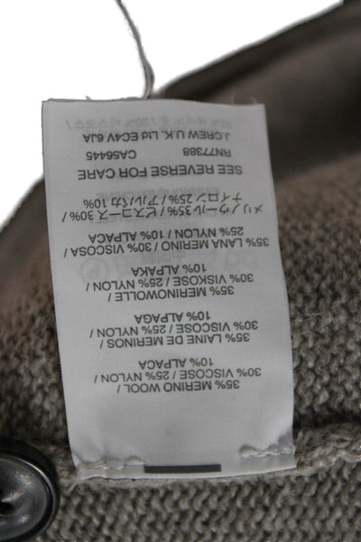 J Crew Women Gray V Neck Cardigan Long Sleeve Merino Wool Blend Size S