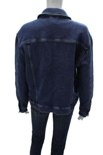 Z Supply Women Blue Collared Button Long Sleeve 90s Cotton Jacket Size M