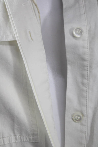 Helmut Lang Womens Shirt Dress White Sleeveless Collared Buckle Size 0