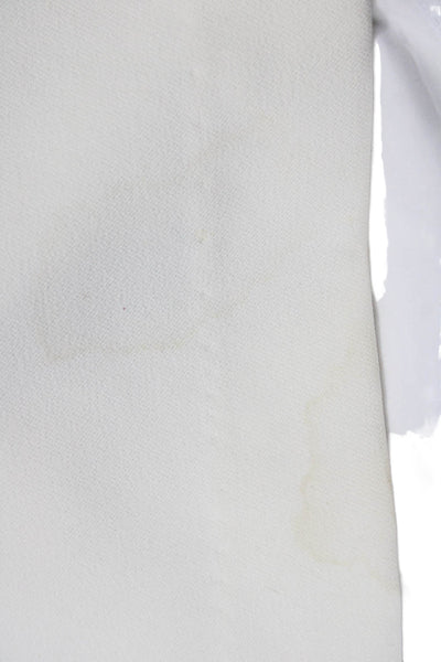 Milly Womens White Cotton Shift Mini Dress Tie Crew Neck Size 6