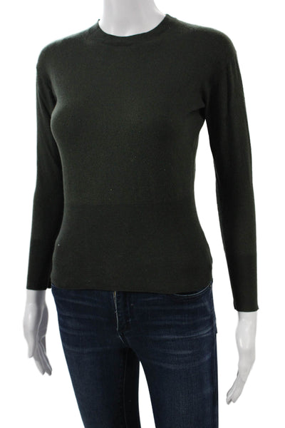 Aqua Cashmere Women Gray Cashmere V Neck Pullover Sweater Long Sleeve Size XS