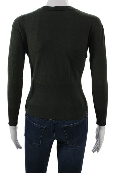 Aqua Cashmere Women Gray Cashmere V Neck Pullover Sweater Long Sleeve Size XS