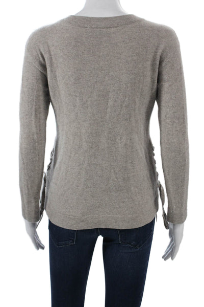 Aqua Cashmere Women Crew Neck Pullover Sweater Gray Wool Cashmere Blend Size XS
